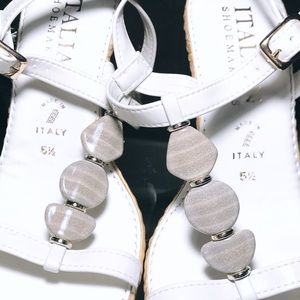 Barely worn Italian Shoemakers white wedges